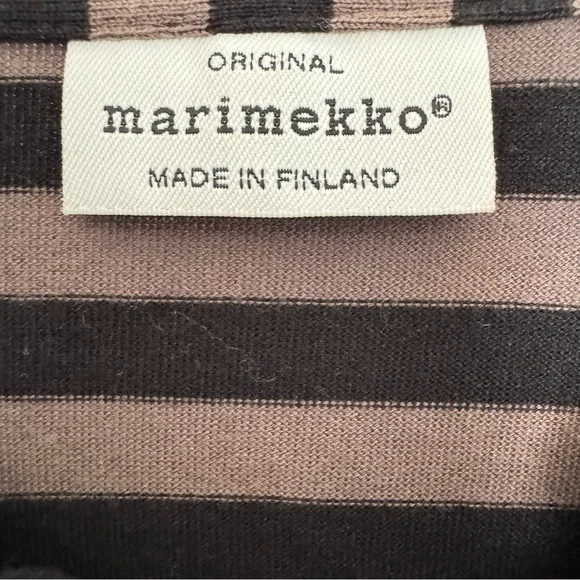 Marimekko Kaste A-Line Dress Cotton Stripes Pockets * FLAWS * - Picture 13 of 16